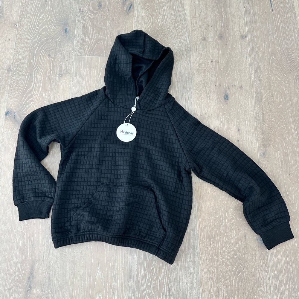 Arshiner Girls Waffle Knit Pullover Hooded Sweatshirt